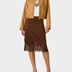 RODEO STUD JACKET CAMEL Women's Fax Suede Camel Jacket