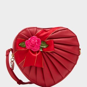 KITSCH RETRO ROMEO RED Women's Valentine's Day Heart Crossbody Handbag
