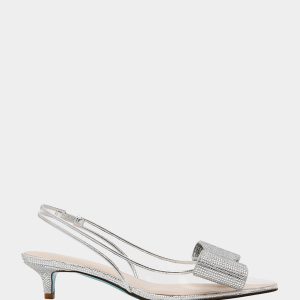 ALLI SILVER Slingback Kitten Heel