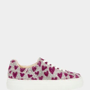 SIDNY FUCHSIA HEARTS Rhinestone Sneaker