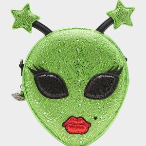 KITSCH OUT OF YOUR ORBIT GREEN Women's Alien Kitsch Crossbody Handbag
