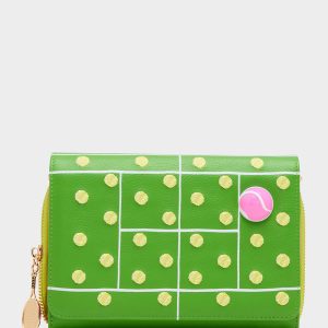 NET WORTH WALLET ON CHAIN GREEN Women's Tennis Wallet Crossbody Handbag