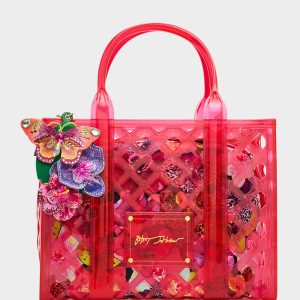 JAMMIN CLEAR SATCHEL PINK Women's Tote Crossbody Handbag