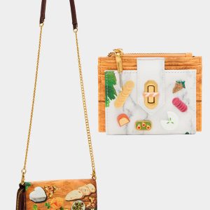 CHAR-CUTE-ERIE FOODIE BUNDLE Women's Charcuterie Wallet and Wallet on Chain Set