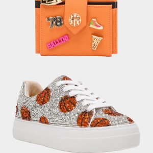 THE SLAM DUNK BUNDLE Women's Rhinestone Basketball Sneaker and Wallet Set