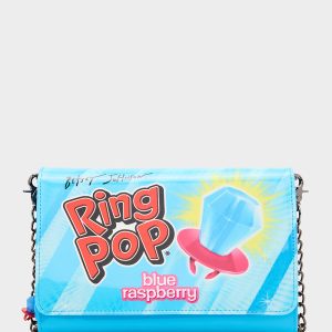 RING POP PATENT WALLET ON CHAIN BLUE Women's Ring Pop Halloween Wallet