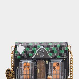 FOREVER HOME WALLET ON CHAIN BLACK/MULTI Women's Halloween-Themed House Wallet