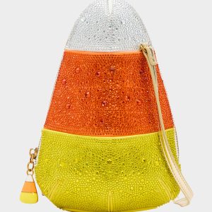 KITSCH ME SO CORNY MULTI Women's Halloween-Themed Candy Corn Rhinestone Embellished Crossbody Handbag