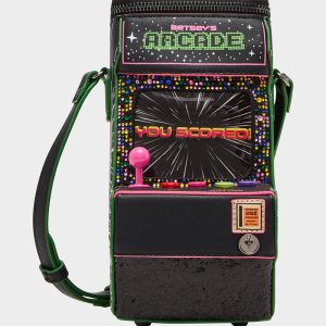 KITSCH SCORED! CROSSBODY BLACK/MULTI Women's Video-Game Inspired Crossbody Handbag