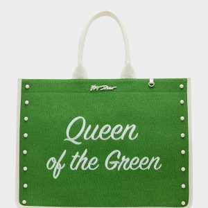 QUEEN OF THE GREEN CANVAS TOTE GREEN Women's Tote Handbag