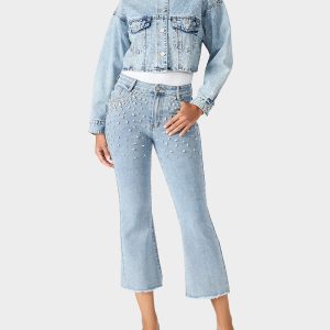 THE JEWELED JEAN DREAM BUNDLE Women's Rhinestone Denim Jacket and Jeans Set