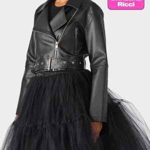 REBEL ROSE JACKET BLACK Women's Leather Long-Sleeved Jacket