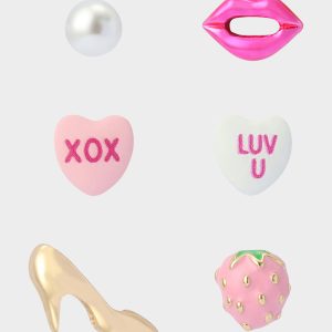 MISMATCH XOXO STUD SET PINK Women's Valentine's Day Stud Earrings