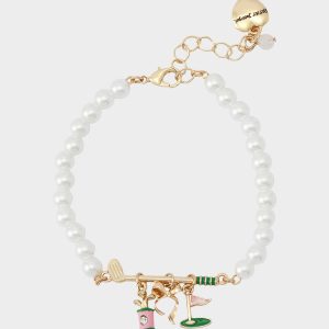 GOLF FLEX BRACELET GREEN Sports-Themed Pearl Charm Women's Bracelet