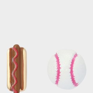 MISMATCH HOTDOG BASEBALL STUDS WHITE Sports-Themed Hotdog Women's Earrings