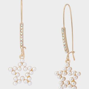 PEARL STAR DROP EARRINGS PEARL Women's Pearl Star Shepherds Hook Earring