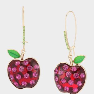 APPLE DROP EARRING RED MULTI Women's Apple Hook Drop Earrings