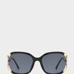 BLAZING STAR SUNGLASSES BLACK Women's Black Rainbow Butterfly Sunglasses