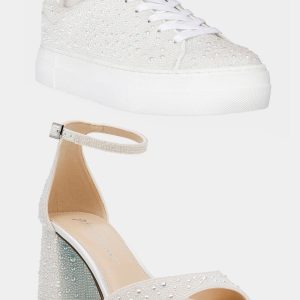 HERE COMES THE BRIDE BUNDLE Women's Bridal Pearl Sneakers and Heels Set