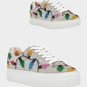 MOMMY & ME MULTI LIGHTS HOLIDAY BUNDLE Women's and Kid's Rhinestone Christmas Multicolor Lights Sidny Matching Sneakers