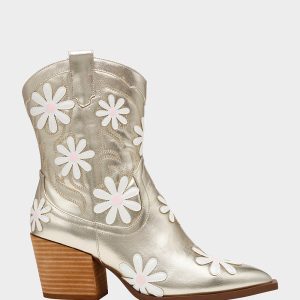 TEDDYY GOLD Western Pointed-Toe Ankle Boot