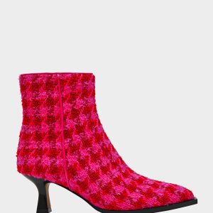 LOUISA FUCHSIA MULTI Women's Pointed Toe Kitten Heel Ankle Bootie
