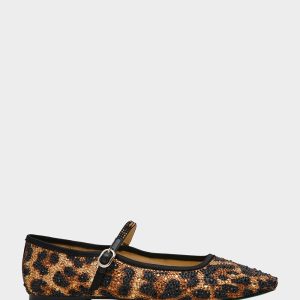 LOREL LEOPARD Women's Leopard Mary Jane Ballet Flat