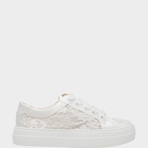 THEAA IVORY Platform Low-Top Lace-Up Sneakers
