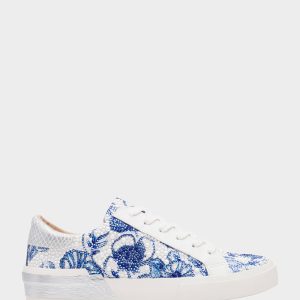 DAMON WHITE/BLUE FLORAL Women's Blue Floral Sneaker