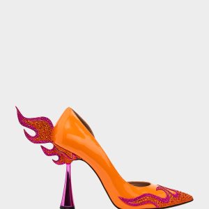 PHOENIX ORANGE MULTI Pointed-Toe Pump Women's Heel