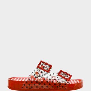LANDIN RED MULTI Jelly Flatform Women's Sandal