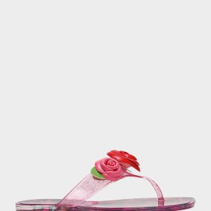 TREN01S5 FUSHIA ROSE Jelly Thong Strappy Women's Sandal