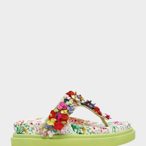 KAMMERON NATURAL FLORAL MULTI Women's Slip-On Footbed Floral Sandal
