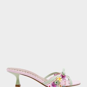 SHIRLEY Pink Multi Women's Kitten Heel Mule Heel
