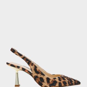 CLARK HEELS NUDE LEOPARD Slingback Women's Kitten Heel