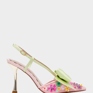 MELISA PINK MULTI Women's Floral Bow Stiletto Heel