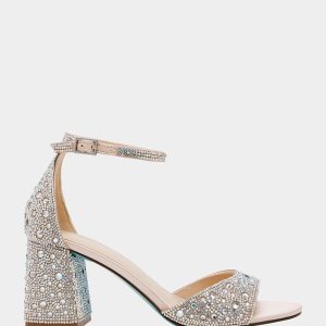 KAMI RHINESTONE Block Heel Open Toe Women's Heel