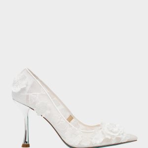 AIMEY Ivory Pointed-Toe Stiletto Pump Heel