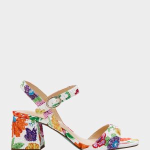 TAMY BRIGHT MULTI Women's Floral Block Heel Sandal