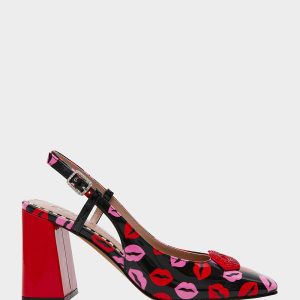 ASHHLEY MULTI LIPS Square-Toe Slingback Women's Heel