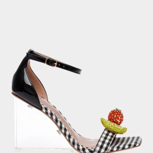 HARLEN BLACK MULTI Gingham Sandal