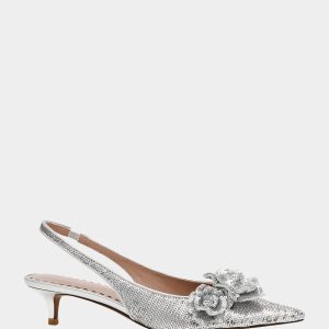 AURORRA SILVER Sequins Kitten Heel