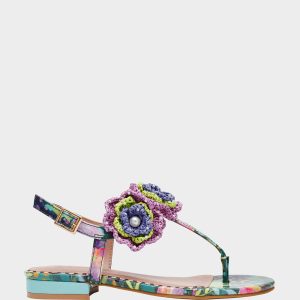 CINDII BRIGHT MULTI T-Strap Flat Thong Sandal