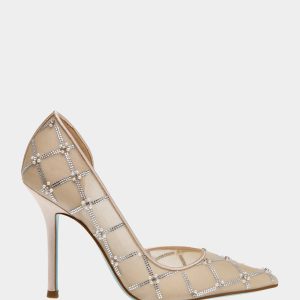 CRUZE NUDE Pointed Toe Mesh Heel