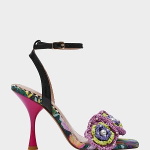 AINSLEYY BRIGHT MULTI Square-Toe Floral Heel