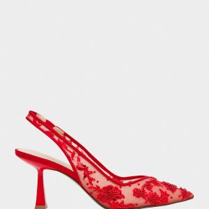 NIKKI RED Pointed Toe Slingback Heel