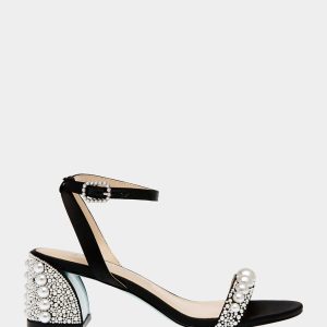 TINA BLACK Pearl Block Heel Sandal