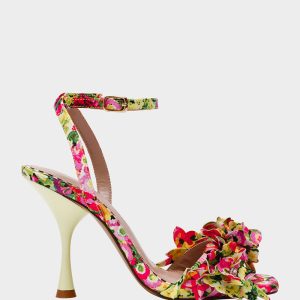 HILLEY GREEN FLORAL MULTI Women's Floral High Heel Stiletto Sandal